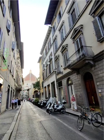 Florence street with Duomo